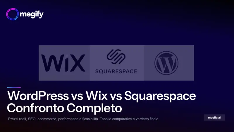 WordPress vs Wix vs Squarespace: Confronto Tecnico 2026